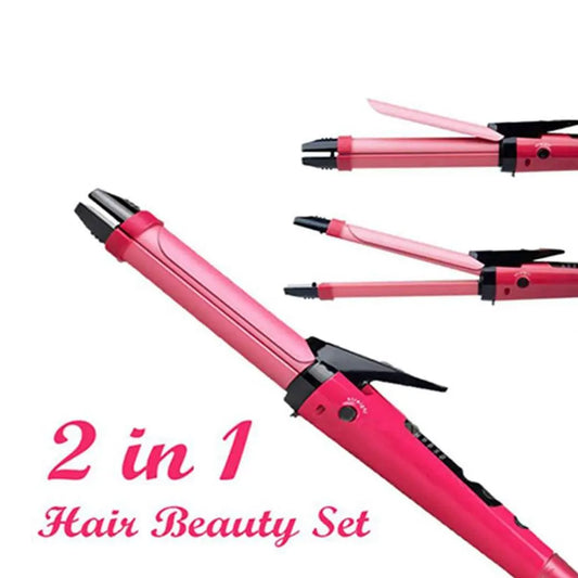 385 2 In 1 Hair Straightener And Curler Machine For Women Curl Straight Hair Iron Wukusy