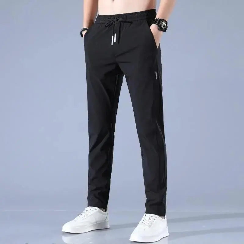 Combo of Generisch Men's Quick Dry Stretch Trousers Ice Cold Breathable Jogger Drawstring Jogging Bottoms with Pockets Business Trousers 19z41t-h6