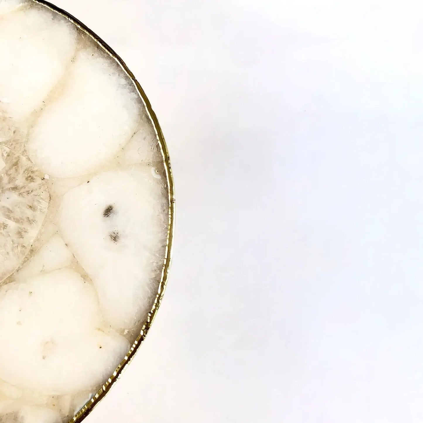 White Crystal Agate Cake Stand/Centrepiece/Display Stand/Tray 10" Round The Tangerine Store