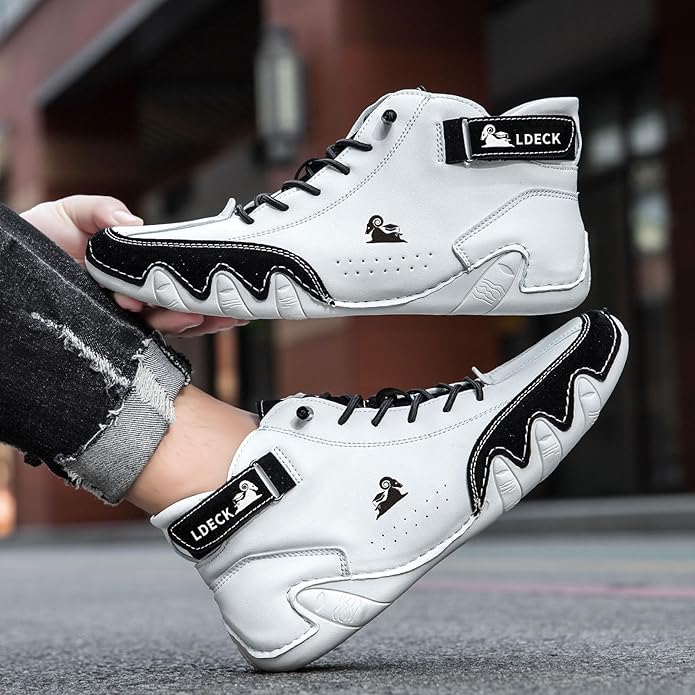 Men’s Premium White High-Top Sneakers 19z41t-h6