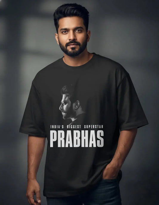 Oversized Standard Prabhas Printed T-Shirt | India’s Biggest Superstar Edition Daily Hub