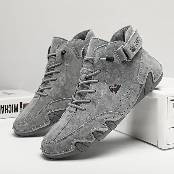 Men’s Premium Grey High-Top Casual Sneakers – Dbeck Edition 19z41t-h6