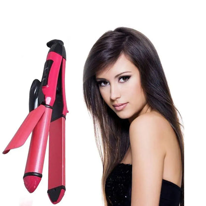 385 2 In 1 Hair Straightener And Curler Machine For Women  Curl  Straight Hair Iron Wukusy