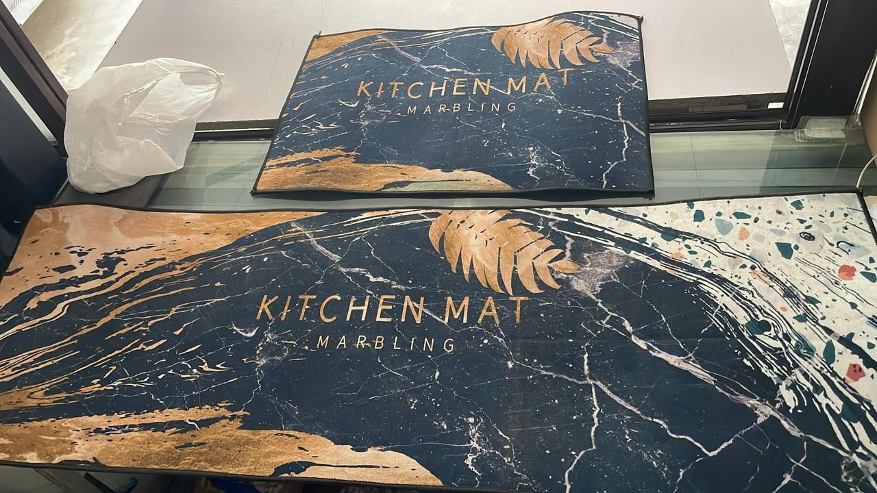 Rubber Floor Mat with Runner Geometric Pattern (Design As per Availibility) 19z41t-h6