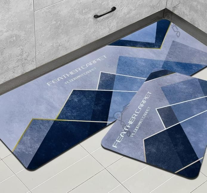 Rubber Floor Mat with Runner Geometric Pattern (Design As per Availibility) 19z41t-h6