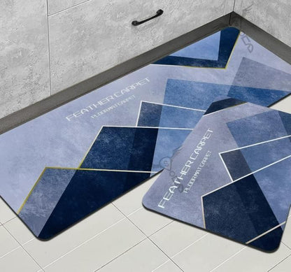 Rubber Floor Mat with Runner Geometric Pattern (Design As per Availibility) 19z41t-h6