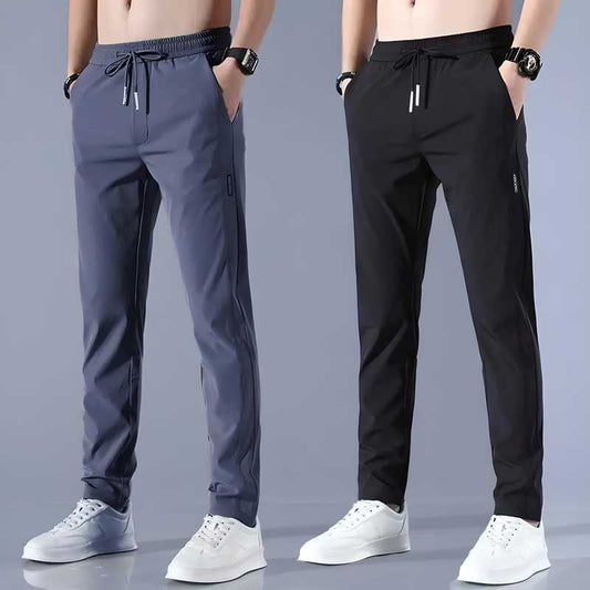 Combo of Generisch Men's Quick Dry Stretch Trousers Ice Cold Breathable Jogger Drawstring Jogging Bottoms with Pockets Business Trousers 19z41t-h6