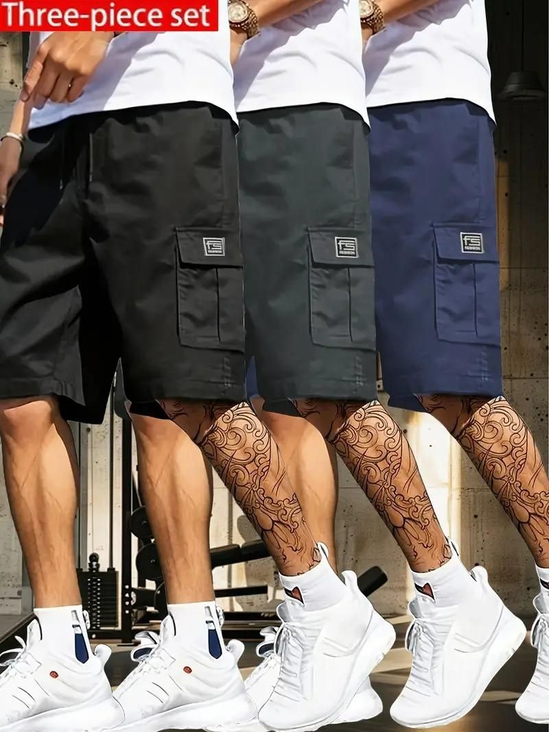 Men's Cotton Casual Cargo Shorts Pack of 3 Daily Hub