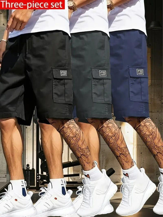 Men's Cotton Casual Cargo Shorts Pack of 3 Daily Hub