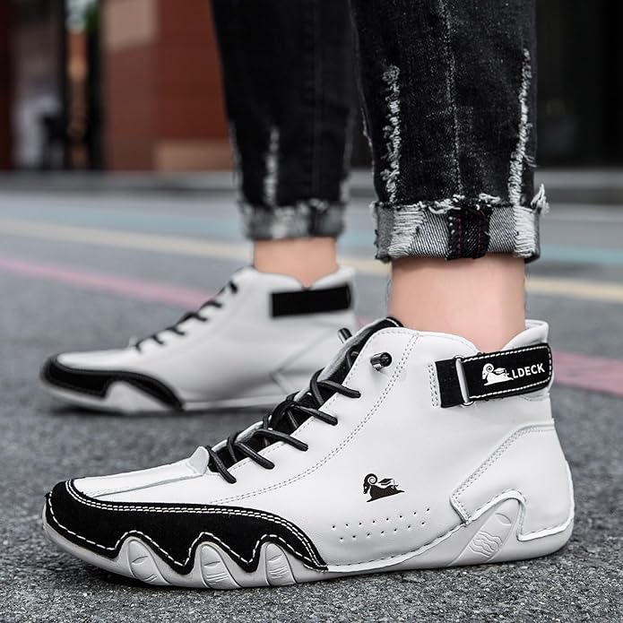 Men’s Premium White High-Top Sneakers 19z41t-h6