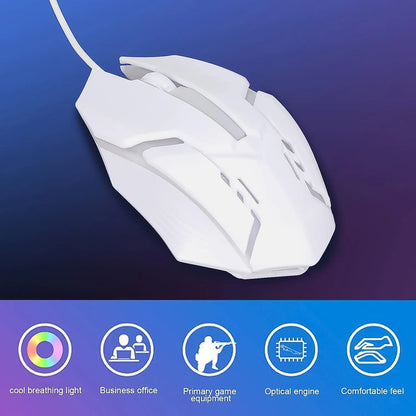 Usb Wired Mouse Gaming Mouse Colorful  Lighting Luminous  (1 Pc  Wihte) Wukusy