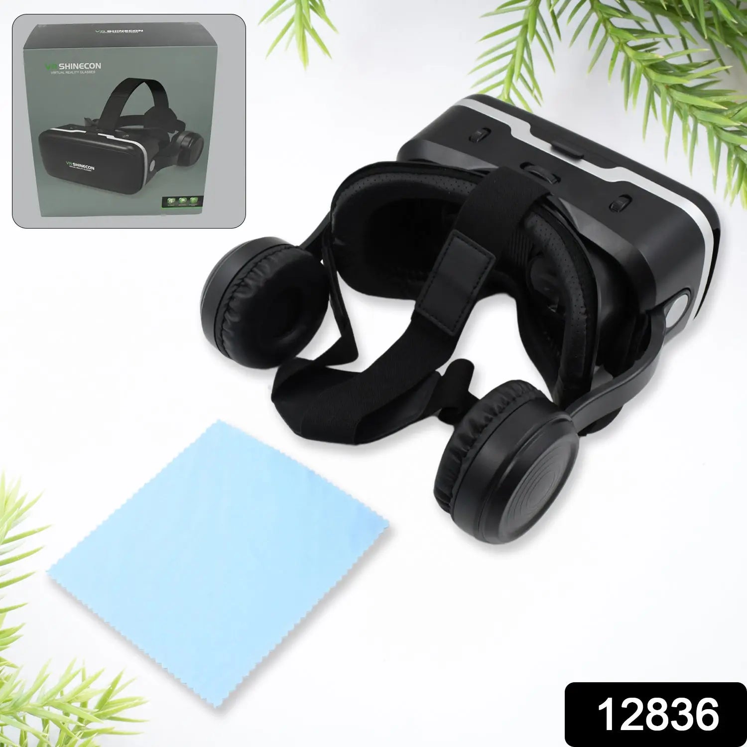 12836 3d Hd Vr Glasses Virtual Reality Goggles Headset For Ios For Android Smartphonevr Goggles-for 3d Vr Movies Video Games With Headphones (1 Pc) Wukusy