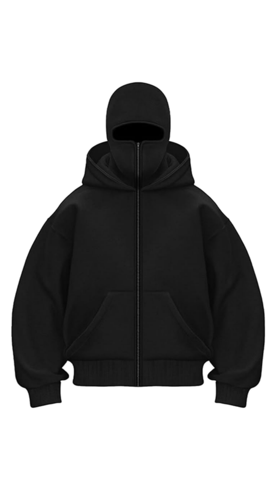 Balaclava Full Sleeves Zipper Hoodie with Mask – Cotton Fleece Winter Hoodie for Men (Black) Daily Hub