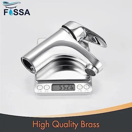 Fossa Taps for Bathroom Sink Chrome Basin Mixer Tap Brass Modern Single Handle Bathroom Faucet FSLF-001 Fossa