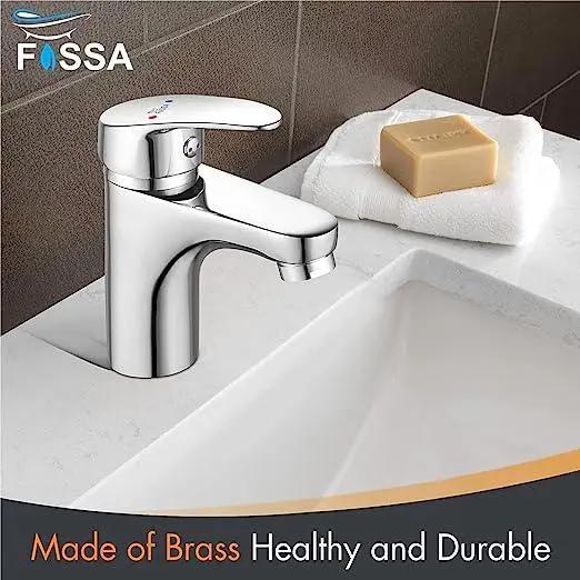 Fossa Taps for Bathroom Sink Chrome Basin Mixer Tap Brass Modern Single Handle Bathroom Faucet FSLF-001 Fossa
