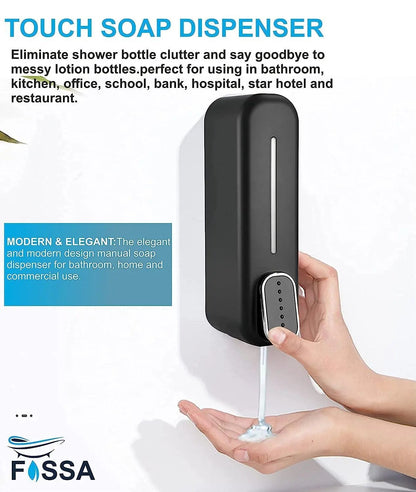 Fossa Wall-Mount Soap Dispenser 350ml – Manual Dispenser for Soap, Shampoo, Hand Cleanser, Shower Gel – Durable Bathroom Accessory SD-002 Fossa Home