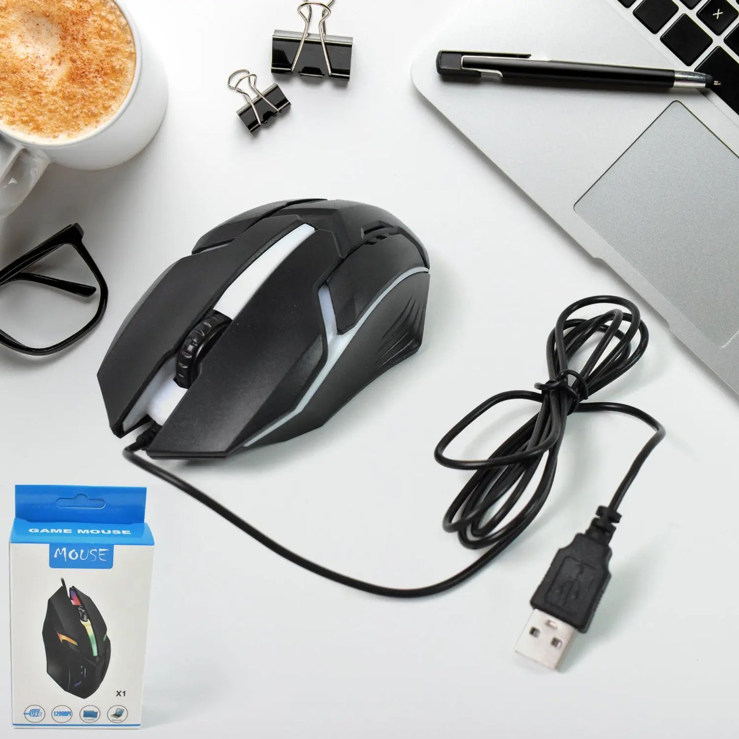 Usb Wired Mouse Ergonomic Design Gaming Mouse  (1 Pc) Wukusy