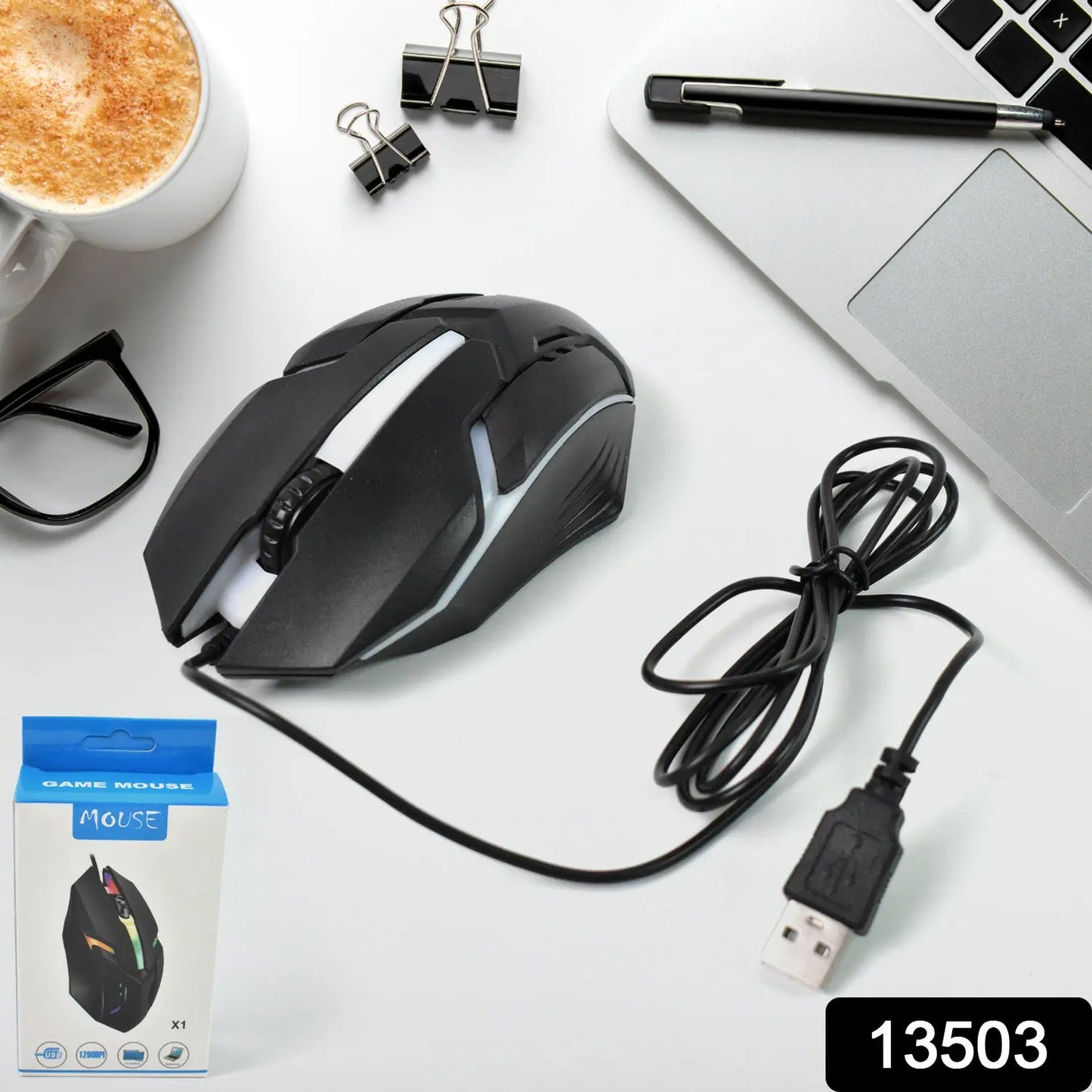 Usb Wired Mouse Ergonomic Design Gaming Mouse  (1 Pc) Wukusy
